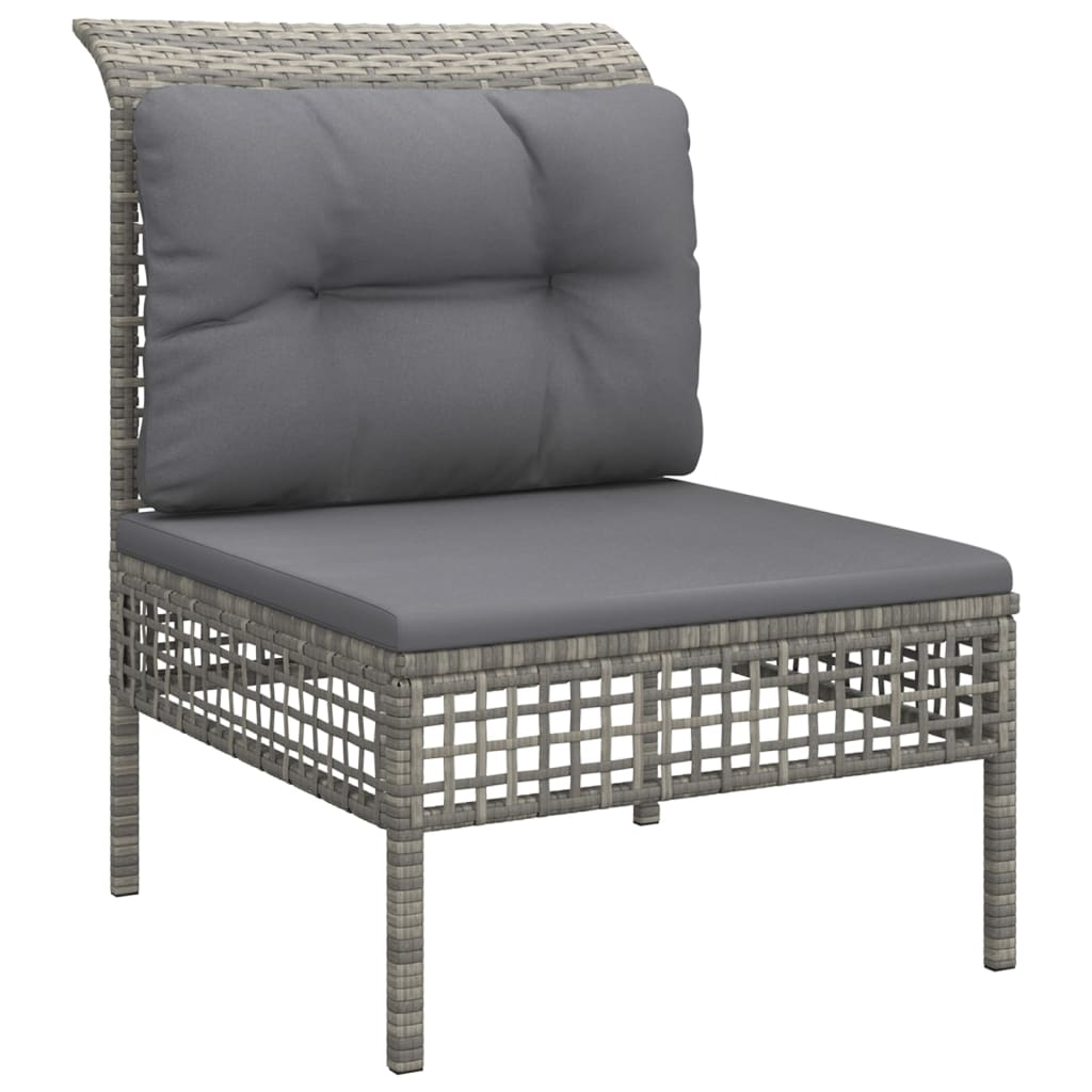 vidaXL 8-delige Loungeset met kussens poly rattan grijs