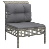 vidaXL 8-delige Loungeset met kussens poly rattan grijs