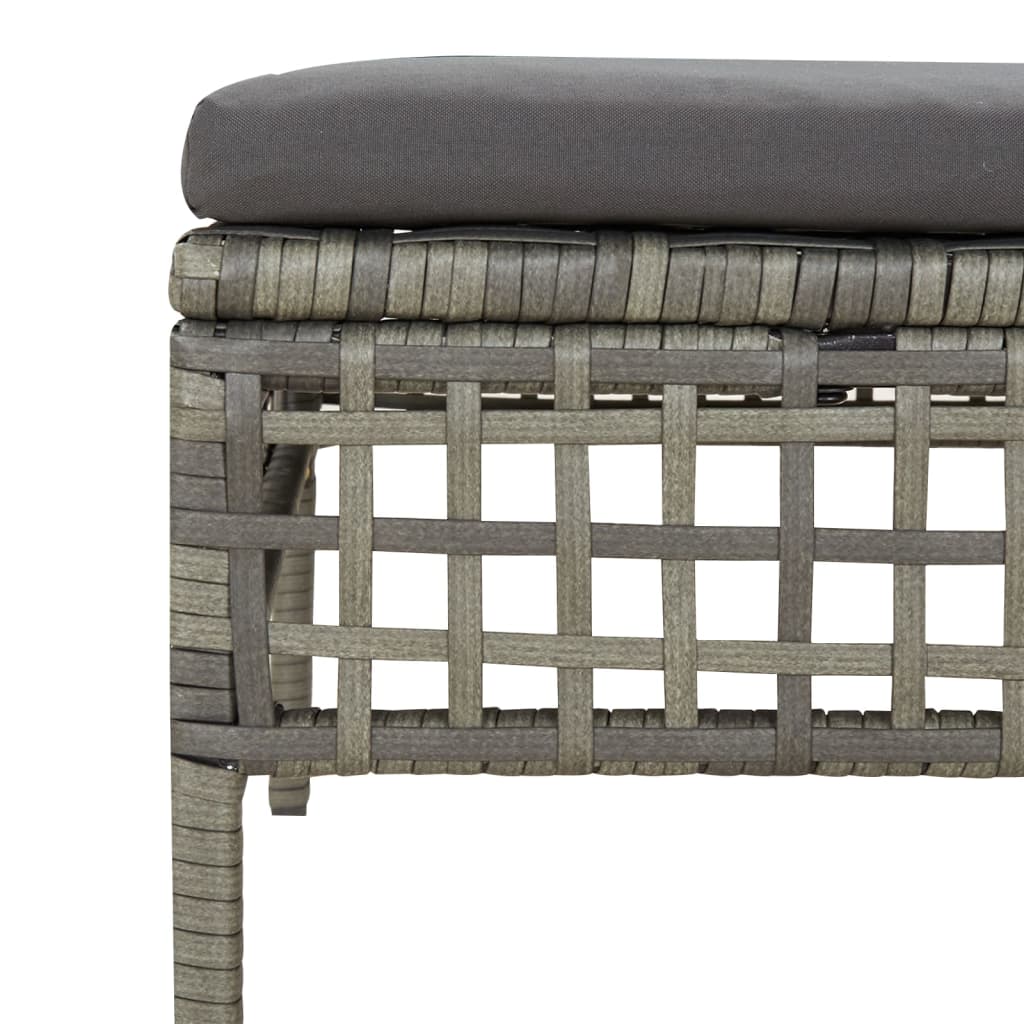 vidaXL 6-delige Loungeset met kussens poly rattan grijs