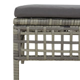 vidaXL 6-delige Loungeset met kussens poly rattan grijs