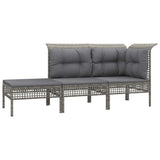vidaXL 9-piece Lounge Set with Cushions Poly Rattan Grey