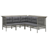 vidaXL 9-piece Lounge Set with Cushions Poly Rattan Grey