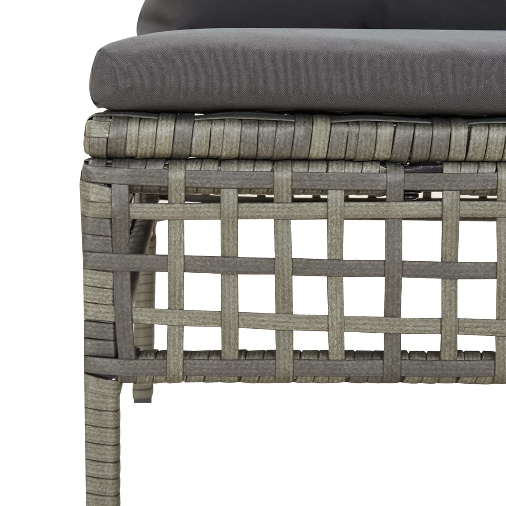 vidaXL 9-piece Lounge Set with Cushions Poly Rattan Grey