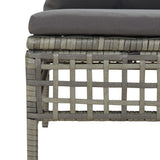 vidaXL 9-piece Lounge Set with Cushions Poly Rattan Grey