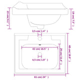 vidaXL Rectangular Wash Basin 61x48x23 cm Ceramic White