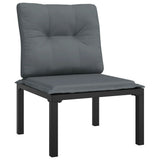 vidaXL 5-delige Loungeset poly rotin noir et gris