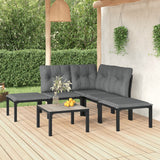 vidaXL 6-Piece Lounge Set Poly Rattan Black and Grey