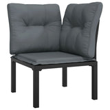 vidaXL 6-Piece Lounge Set Poly Rattan Black and Grey