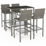 vidaXL 5-piece Garden Bar Set poly rattan black