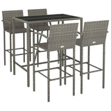 vidaXL 5-piece Garden Bar Set poly rattan black