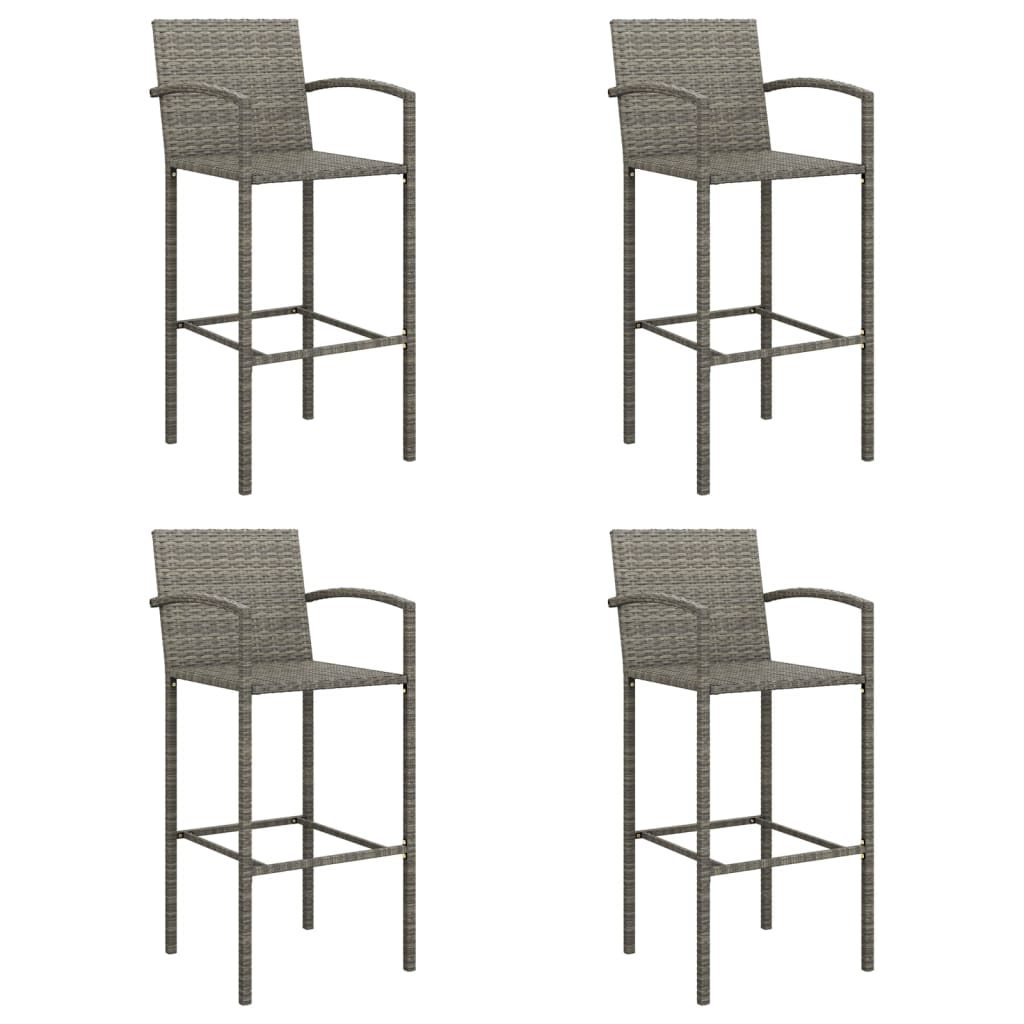 vidaXL 5-piece Garden Bar Set poly rattan black