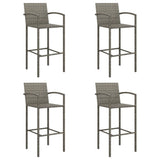 vidaXL 5-piece Garden Bar Set poly rattan black