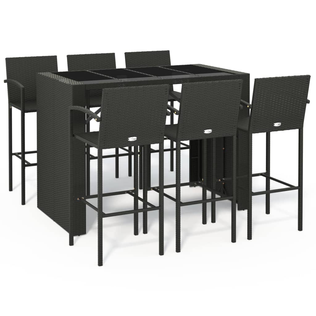 vidaXL 5-piece Garden Bar Set poly rattan grey