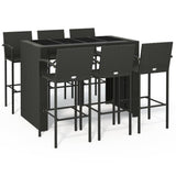 vidaXL 5-piece Garden Bar Set poly rattan grey