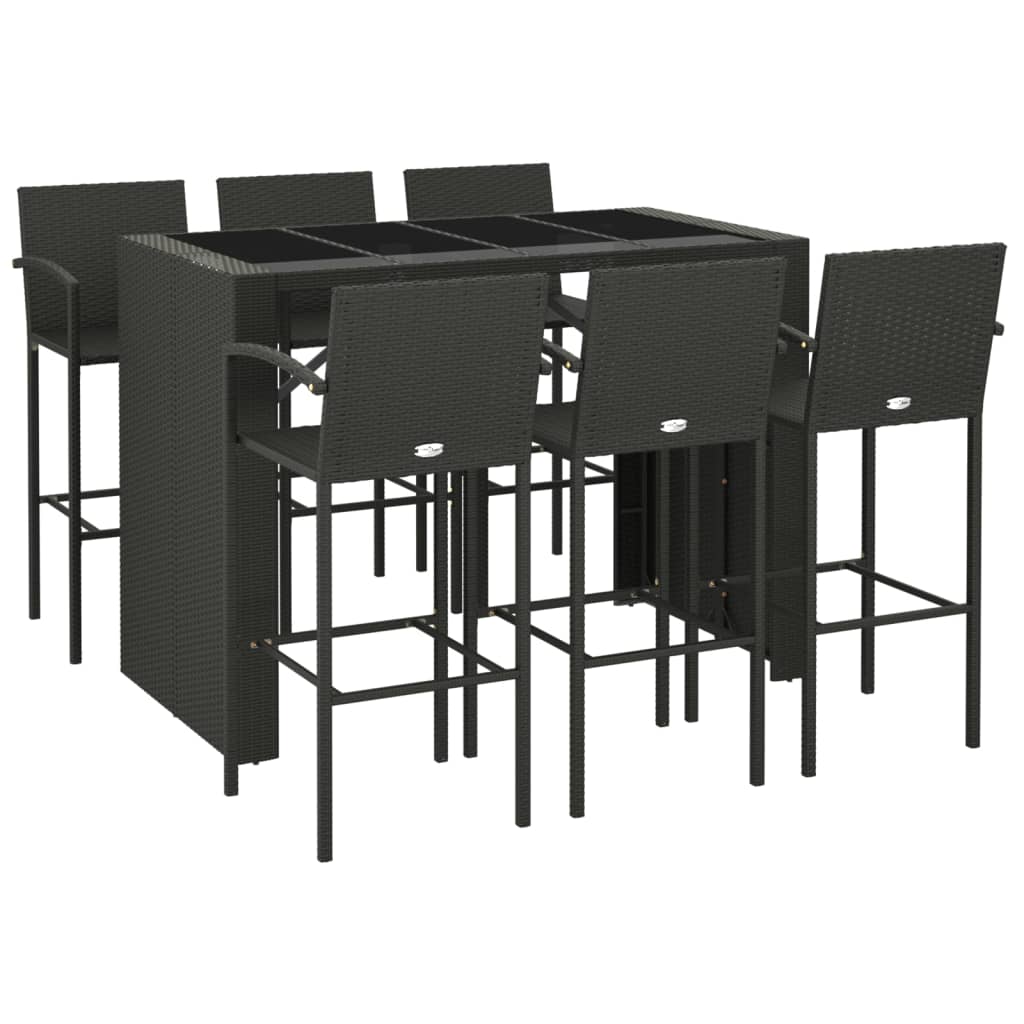 vidaXL 5-piece Garden Bar Set poly rattan grey