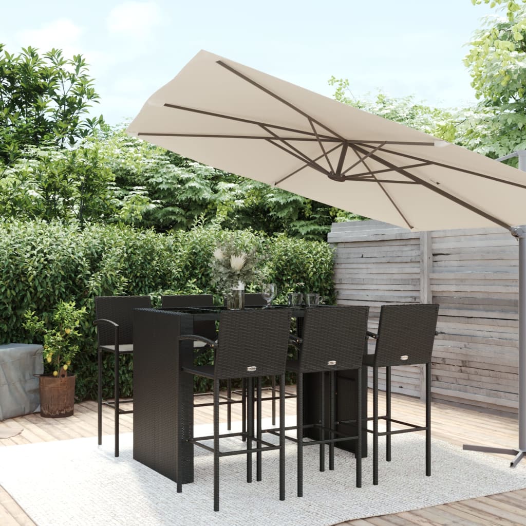 vidaXL 5-piece Garden Bar Set poly rattan grey