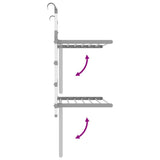 vidaXL Clothes Drying Rack for Balcony 54x25x42 cm Aluminium