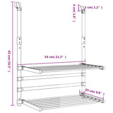 vidaXL Clothes Drying Rack for Balcony 54x25x42 cm Aluminium