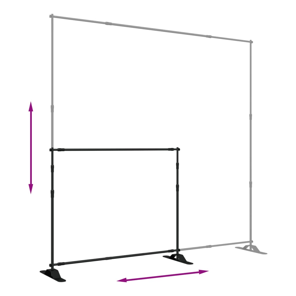 vidaXL Background Stand 254x243 cm Steel Black