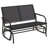 vidaXL 3-delige Loungeset schommel aluminium textileen zwart