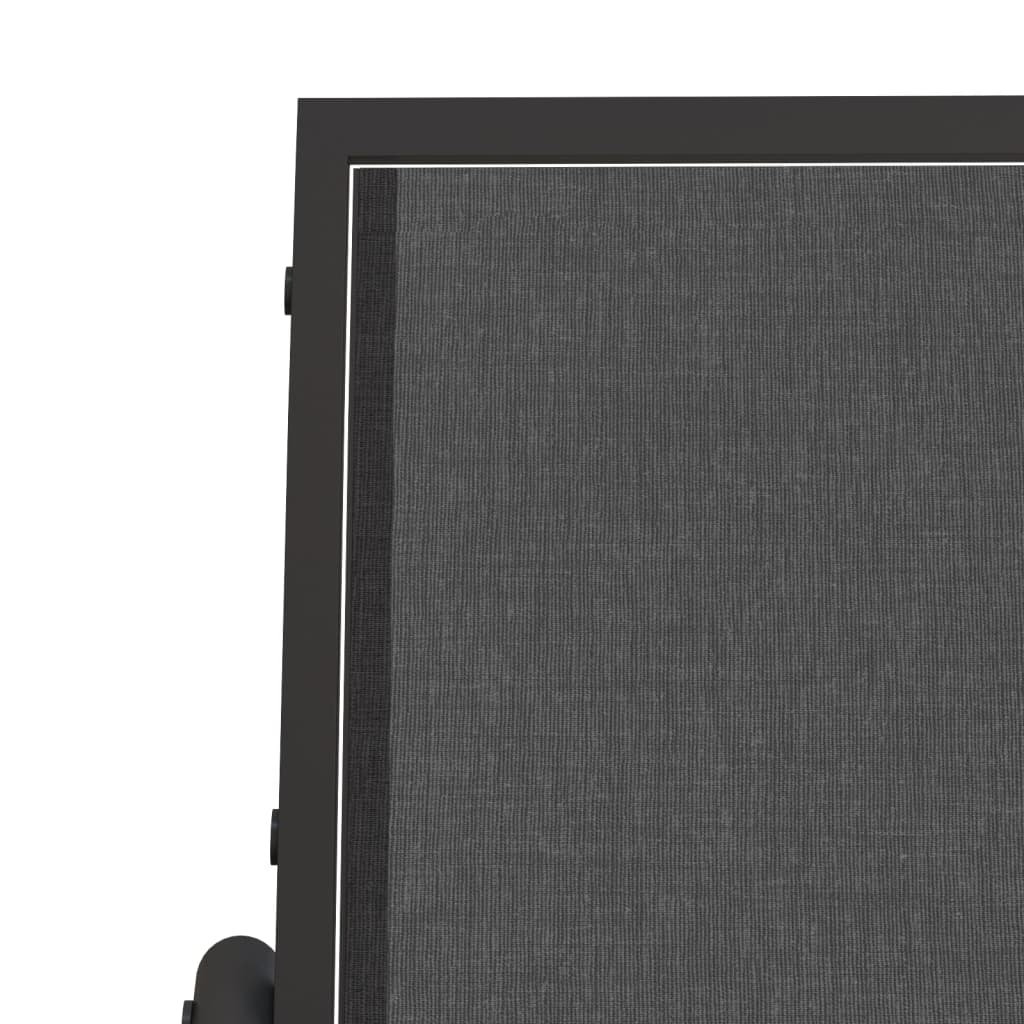 vidaXL 3-delige Loungeset schommel aluminium textileen zwart