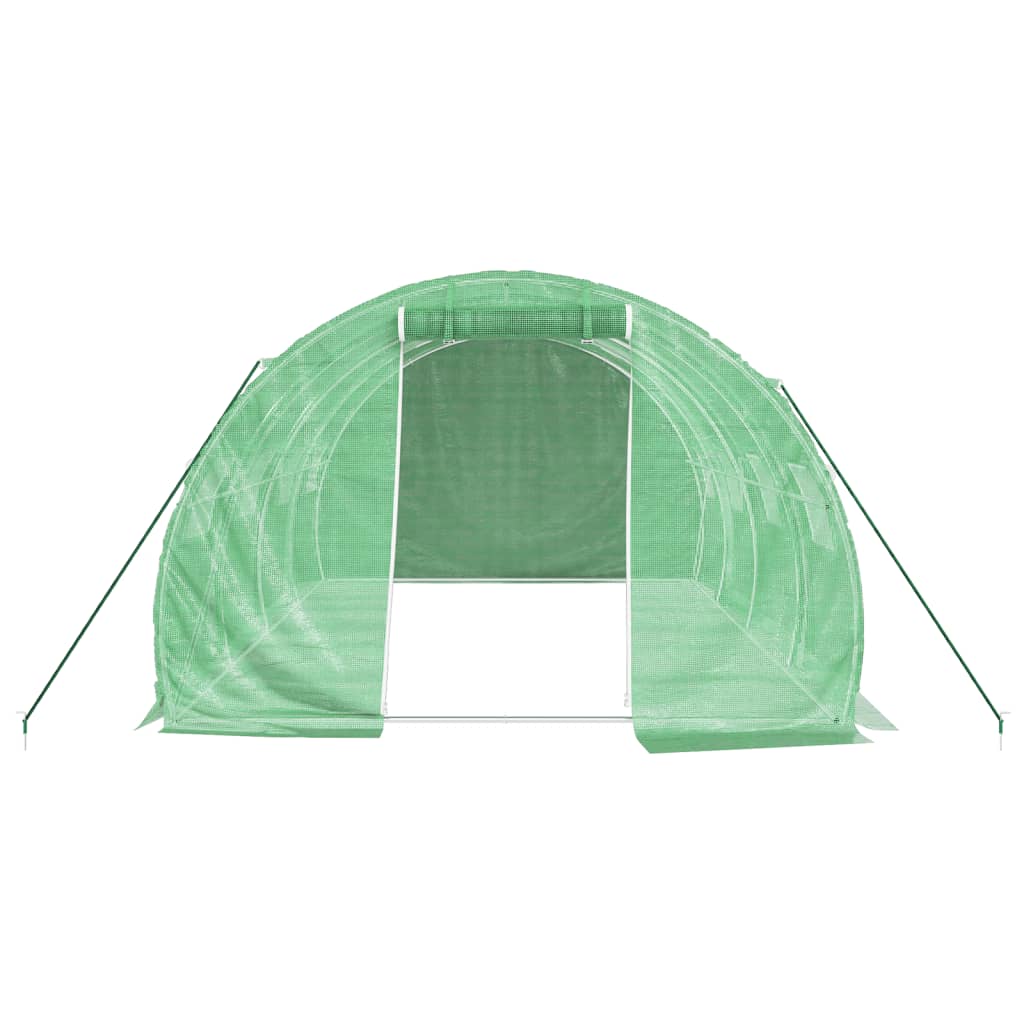 vidaXL Tuinkas met stalen frame 12 m² 4x3x2 m groen