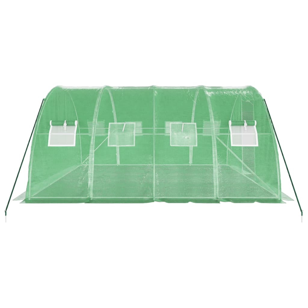 vidaXL Tuinkas met stalen frame 16 m² 4x4x2 m groen