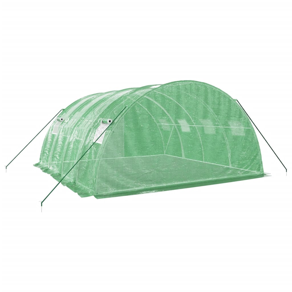 vidaXL Tuinkas met stalen frame 16 m² 4x4x2 m groen