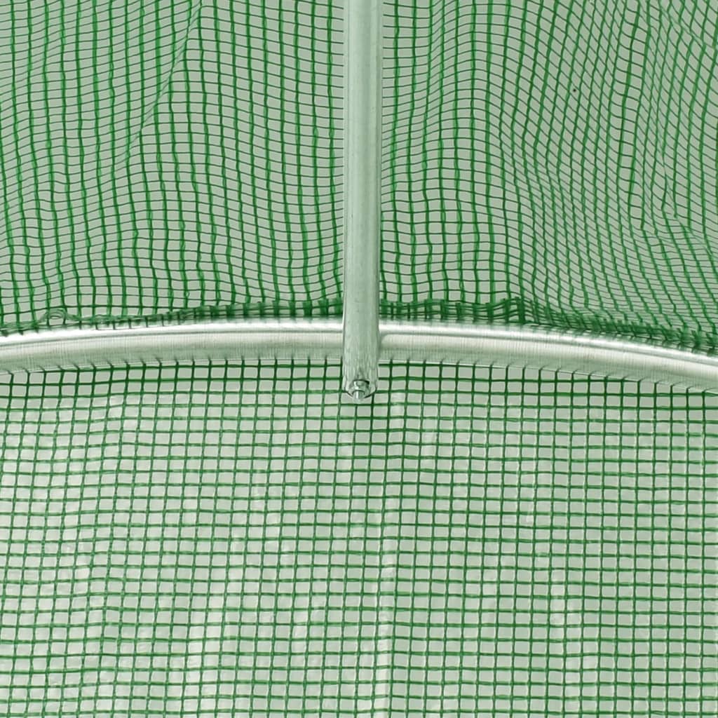 vidaXL Tuinkas met stalen frame 16 m² 4x4x2 m groen