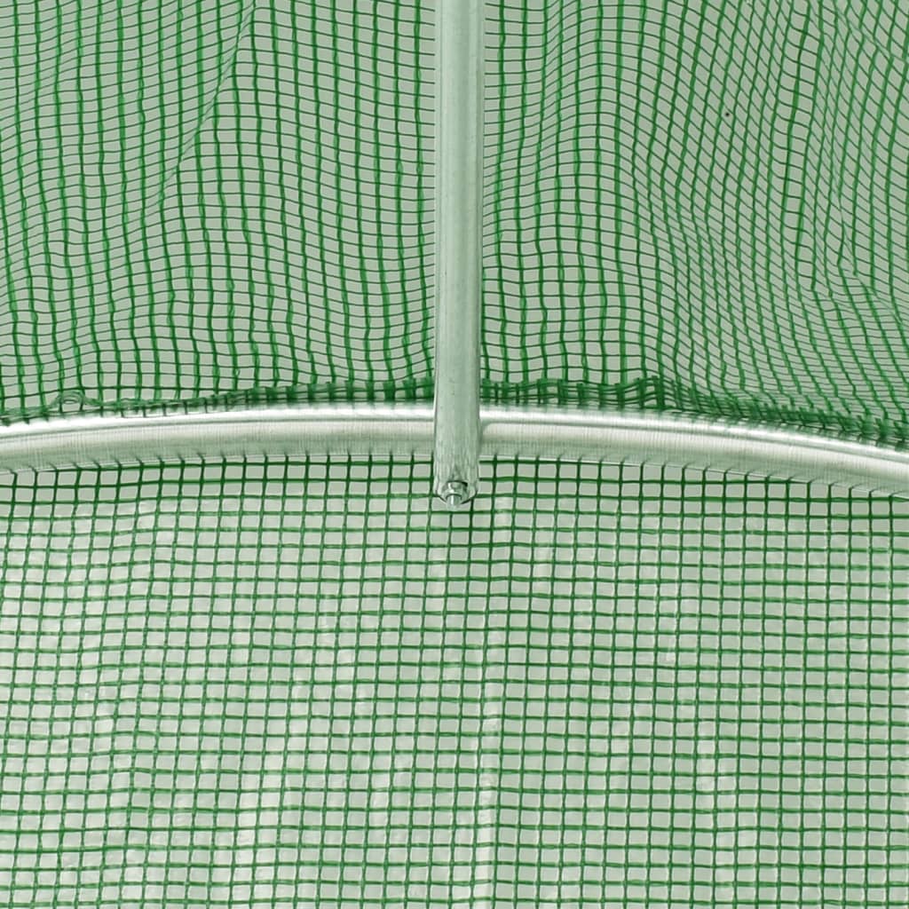 vidaXL Tuinkas met stalen frame 20 m² 5x4x2,3 m groen