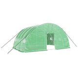 vidaXL Kas met stalen frame groen 24 m² 6x4x2,85 m