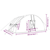 vidaXL Kas met stalen frame groen 24 m² 6x4x2,85 m