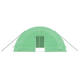 vidaXL Kas met stalen frame groen 24 m² 6x4x2,85 m