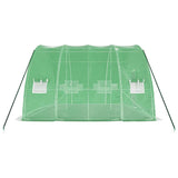 vidaXL Kas met stalen frame groen 24 m² 6x4x2,85 m
