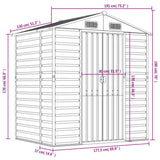 vidaXL Tuinschuur 191x130x198 cm gegalvaniseerd staal groen
