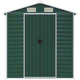 vidaXL Tuinschuur 191x130x198 cm gegalvaniseerd staal groen
