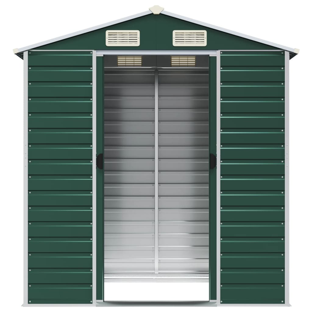 vidaXL Tuinschuur 191x130x198 cm gegalvaniseerd staal groen