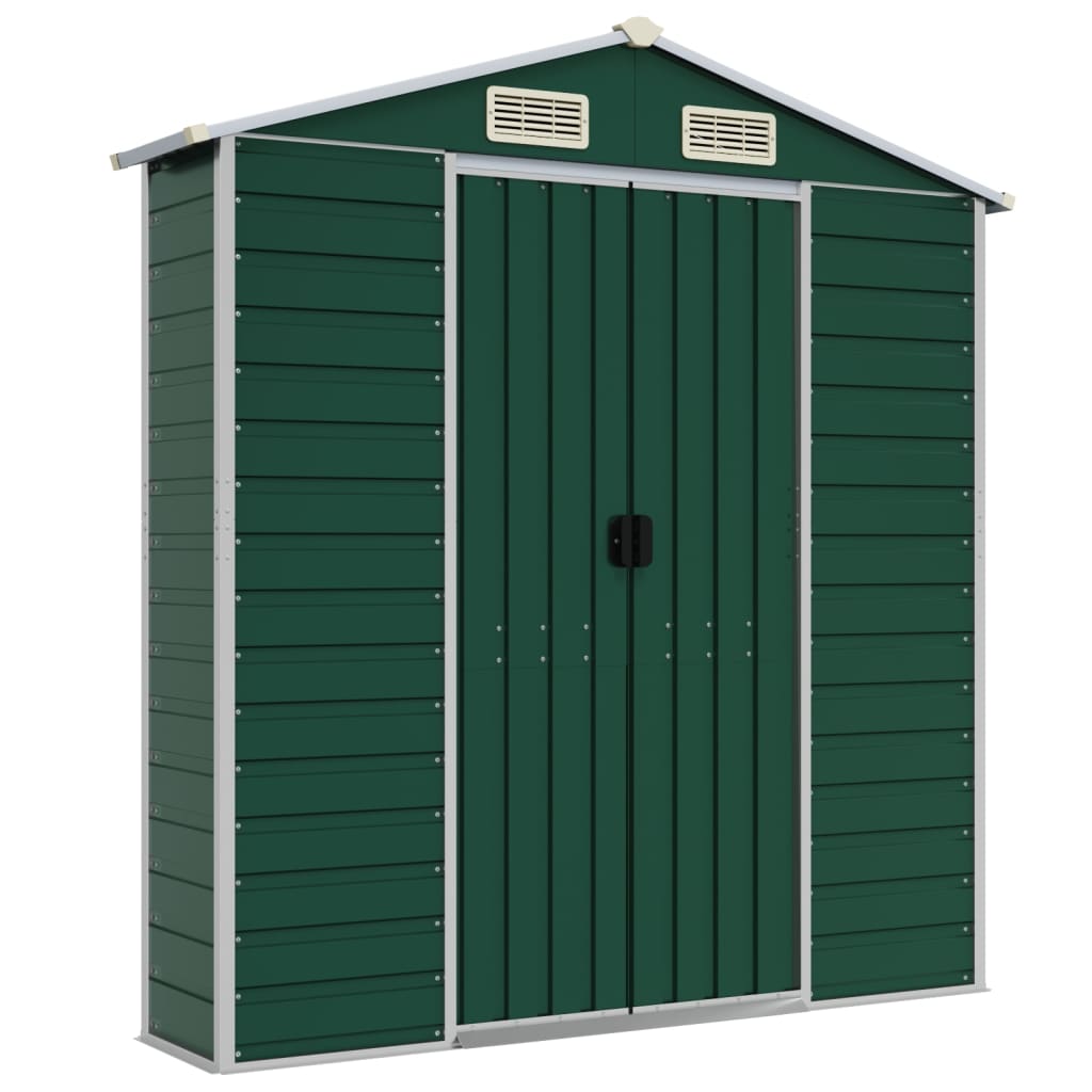 vidaXL Tuinschuur 191x130x198 cm gegalvaniseerd staal groen