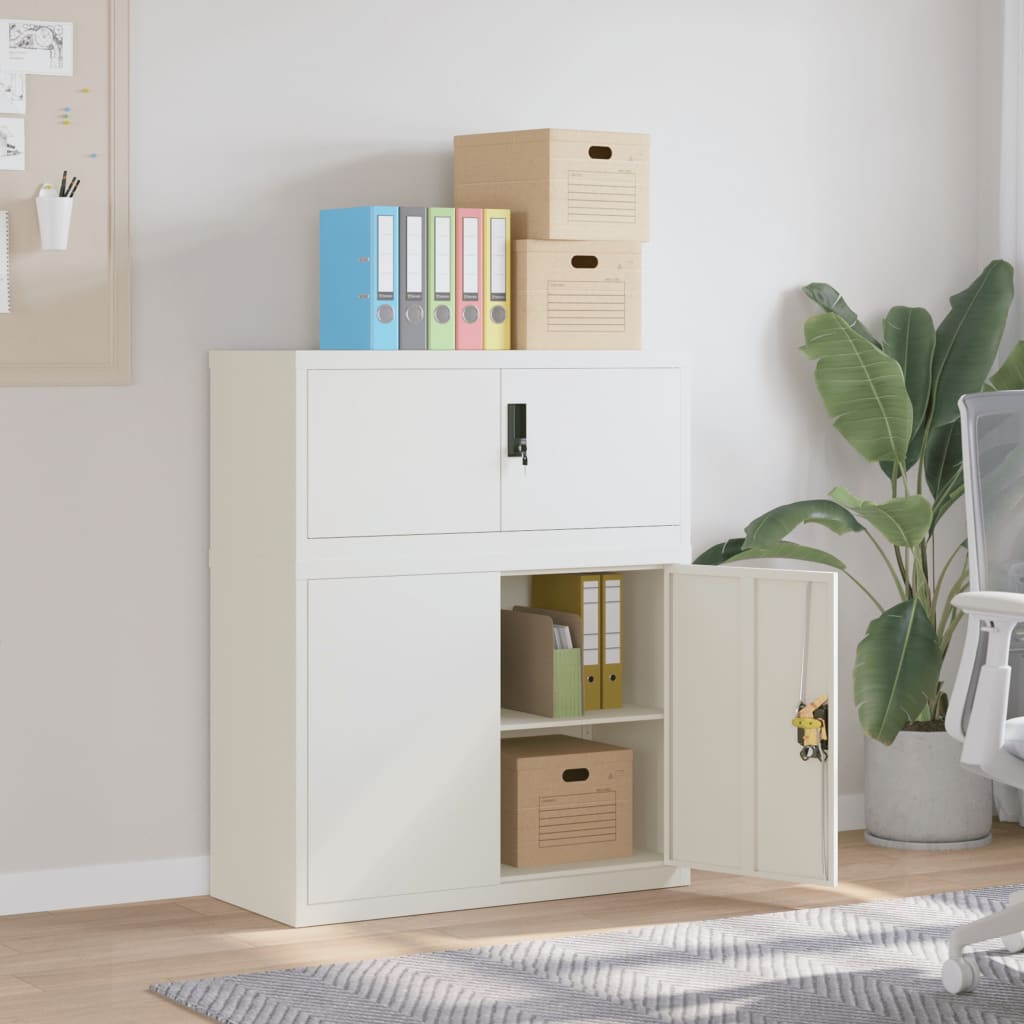 vidaXL Filing Cabinet 90x40x110 cm Steel White