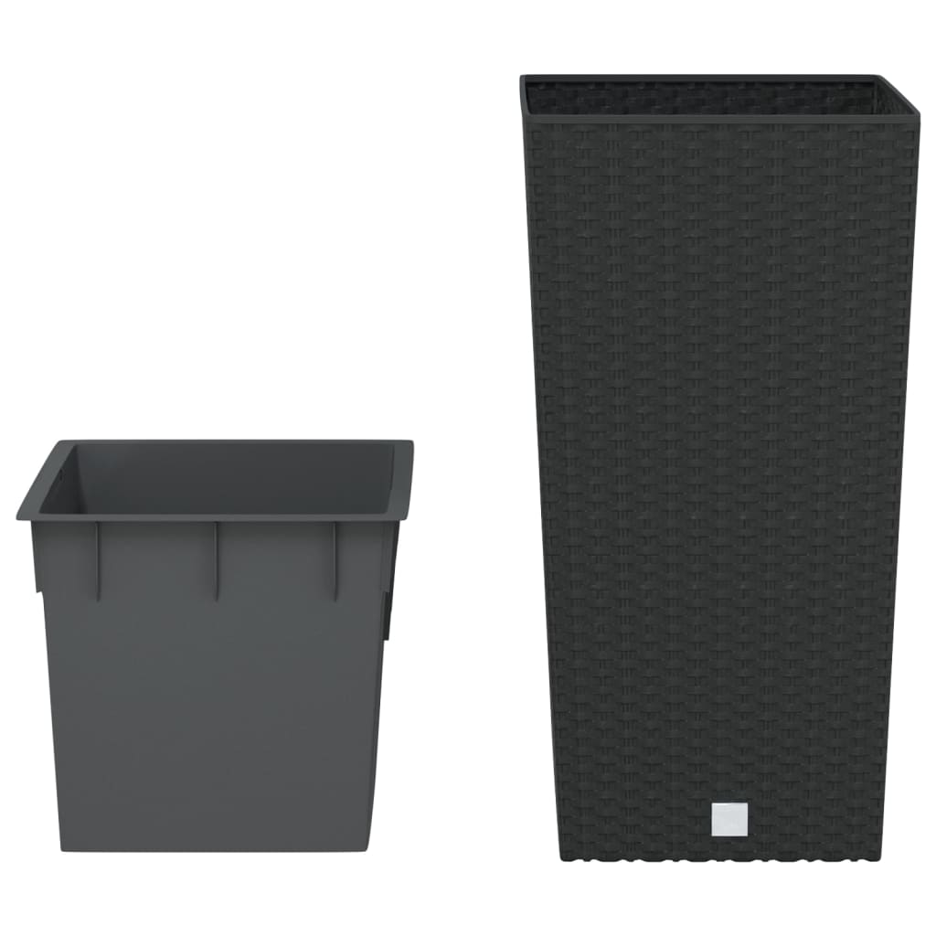 vidaXL Jardinière bac amovible aspect rotin 11/26,5 L PP anthracite
