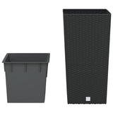 vidaXL Jardinière bac amovible aspect rotin 11/26,5 L PP anthracite