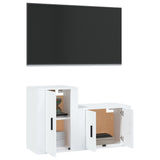 vidaXL 2-delige Tv-meubelset bewerkt hout wit