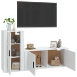 vidaXL 2-delige Tv-meubelset bewerkt hout wit