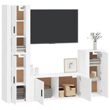 vidaXL 4-delige Tv-meubelset bewerkt hout wit