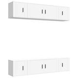 vidaXL 6-delige Tv-meubelset bewerkt hout wit
