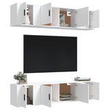 vidaXL 6-delige Tv-meubelset bewerkt hout wit