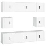 vidaXL 8-delige Tv-meubelset bewerkt hout wit