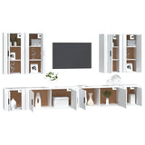 vidaXL 8-delige Tv-meubelset bewerkt hout wit