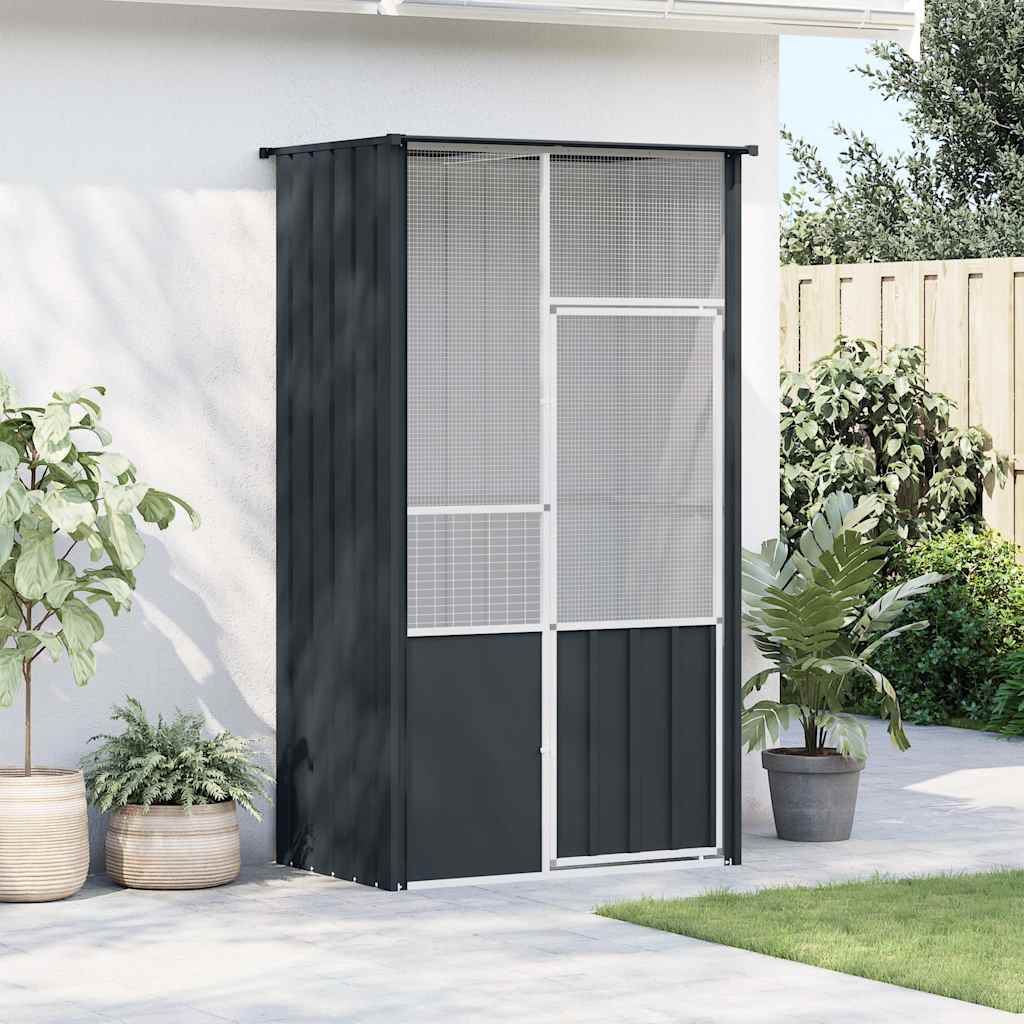 vidaXL Aviary 115x78x200 cm Galvanized Steel Anthracite