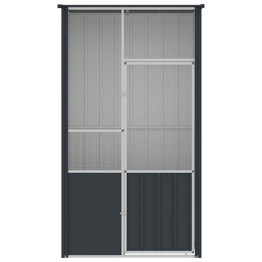 vidaXL Aviary 115x78x200 cm Galvanized Steel Anthracite